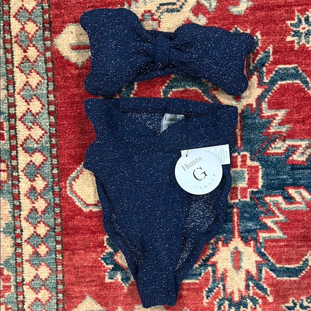 NWT Hunza G Ruby Metallic Navy Bikini